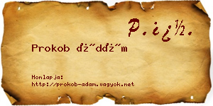 Prokob Ádám névjegykártya